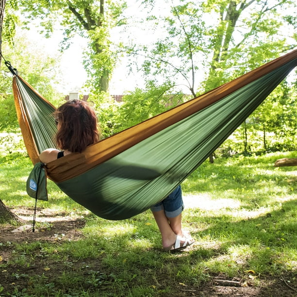 Equip Nylon Portable Camping Travel Hammock, One Person Sage and
