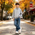 thumbnail image 7 of KAUOD Boys Fleece Quarter Zip Jacket Oversized Stand Collar Pullover Sweatshirts Kids Fall Solid Casual Long Sleeve Preppy Clothes, 7 of 7