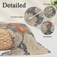 thumbnail image 6 of Burnt Orange Grey Flower King Size Pillow Cover, Pillowcase Protectors with Zipper, Breathable Decorative Throw Pillow Case Cover, Botanical Spring Floral Pillow Shams for Couch Sofa 20x36Inch, 6 of 8