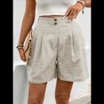 thumbnail image 4 of Pantalones Cortos de de Cintura Alta y Pierna con Bolsillos para Mujer, de Verano Albaricoque S, 4 of 7