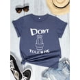 thumbnail image 2 of FIUFY Womens Funny Short Sleeve Graphic Tees Don't Touch Me Summer T-shirts with Cactus, 2 of 6