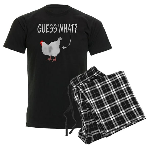 CafePress - Guess What? Chicken Butt! Pajamas - Men's Dark Loose Fit Cotton Pajama Set
