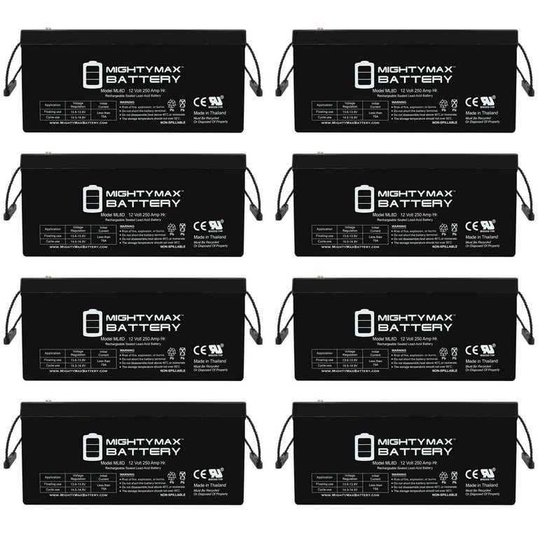 12V 2000Ah AGM Deep Cycle Battery for Off Grid Solar Wind - 8 Pack 
