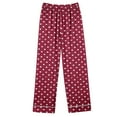 thumbnail image 4 of Cavosen Button down Pajamas Women with Pocket 2 Piece Outfit Sets Long Pants Long Sleeve Collared Sleepshirts Nightwear Polka Dots Homewear Casual Sleepwear Fall Winter Clothes, 4 of 4