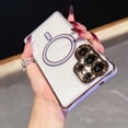 thumbnail image 3 of For Samsung Galaxy A17 5G Cute Plating Case [Compatible with Magsafe] for Women Girls Electroplated Rubber Soft TPU Shockproof Camera Protection Bumper Cover for Samsung Galaxy A17 5G,Purple, 3 of 12