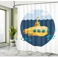 thumbnail image 5 of Ambesonne Yellow Submarine Shower Curtain, Sea Fish Cloud, 69"Wx75"L, Earth Yellow Navy Blue, 5 of 5