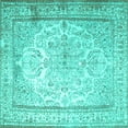 thumbnail image 1 of Ahgly Company Indoor Square Persian Turquoise Blue Traditional Area Rugs, 4' Square, 1 of 4
