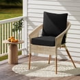 thumbnail image 2 of Gymax Deep Seat Chair Cushion Pads Set Indoor/Outdoor w/ Rope Belts Black, 2 of 9