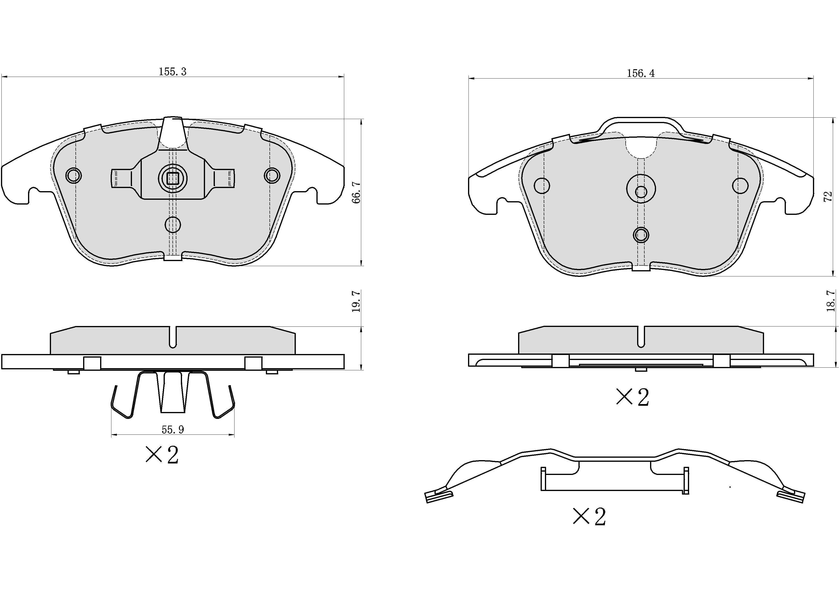 Winstop Brake Pad Set, Front WS.1306.0.M, Volvo S60 2018-2011