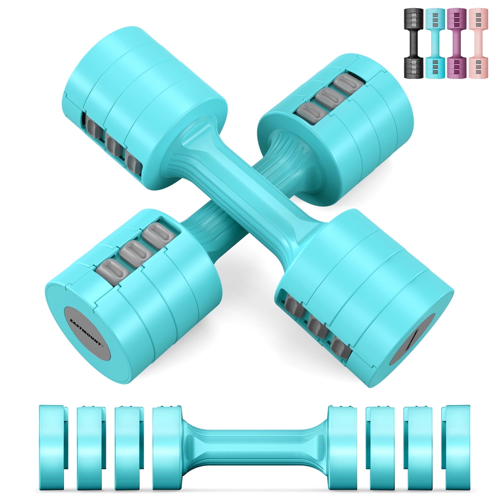 Eastmount Adjustable Dumbbells Set of 2, 10 lb Total photo 1