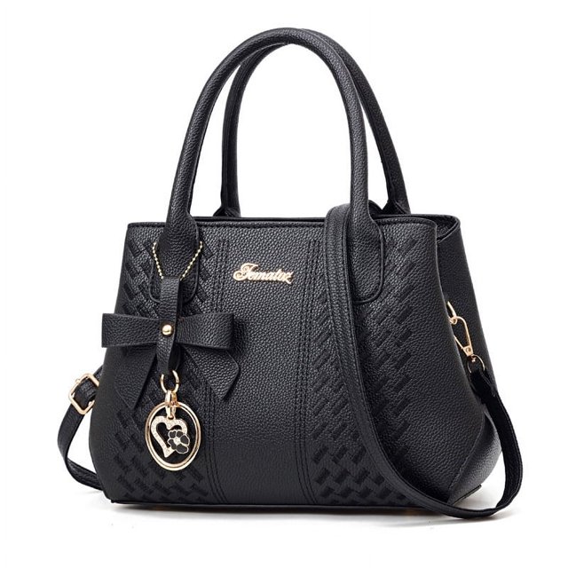 Bolso de mujer con textura de lazo en el hombro inclinado y gran capacidad con hilo de bordar