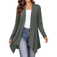 thumbnail image 3 of Liuinsasek Women's Cardigan Fashion Casual Comfortable Solid Long Sleeve Clothing Top with Asymmetrical Hem Lightweight and Flowing Spring/Fall Clothing, 3 of 7