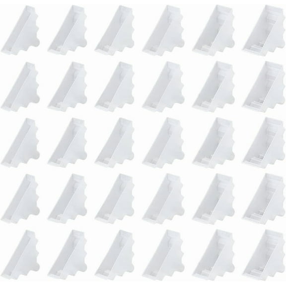 60Pcs Plastic Corner Protectors 6 Sizes White Triangle Edge Corner Bumpers Glass Table Shelf Corner Guards Corner Protector for Protecting Furniture Edge Black