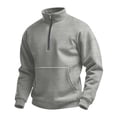 thumbnail image 4 of Mens Quarter Zip Pullover Waffle Knit Long Sleeve Sweat Shirts with Pocket Big and Tall Heavyweight Polo Sweater, 4 of 4