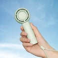 thumbnail image 1 of JISULIFE Mini Handheld Fan, Unique Design Portable Fan, Personal Hand Fan USB Rechargeable with Powerful Trubo Wind,4500mAh Battery Operated Small Pocket Fan for Eyelash/Makeup/Kids/Cooling-White, 1 of 5