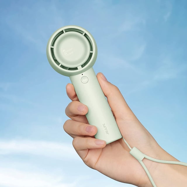 JISULIFE Mini Handheld Fan, Unique Design Portable Fan, Personal Hand Fan USB Rechargeable with Powerful Trubo Wind,4500mAh Battery Operated Small Pocket Fan for Eyelash/Makeup/Kids/Cooling-White