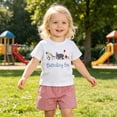 thumbnail image 2 of kaprioy Toddler Boy Clothes Toddler Kid Boy Casual Clothes 6 12 18 24 Months 2T 3T 4T 2Pcs Outfits Short Sleeve Letter birthday boy Embroidery T-Shirt and Gingham Plaid Elastic Shorts, 2 of 6