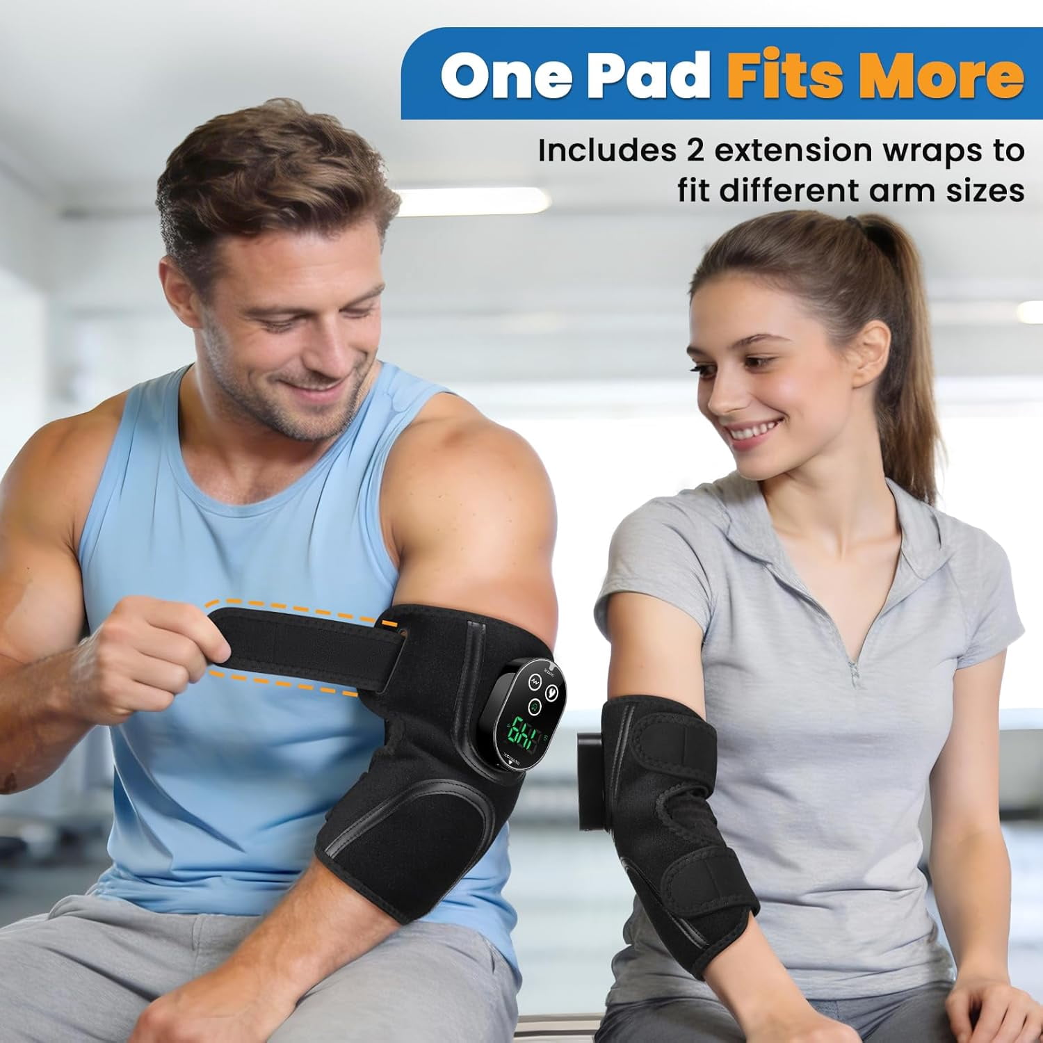 Elbow Heating Pad, Cordless Elbow Brace for Cubital Tunnel and Tennis Elbow Relief, 5 Heat Levels & 3 Vibration Gears, Arm Heating Pad Sleeve with Long Battery Life