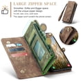 thumbnail image 5 of CaseMe Leather Case for Samsung Galaxy S25 5G,2 in 1 Detachable Wallet Case with 8-Card Holder Zipper Bills Slot,Magnetic Shockproof Flip Leather Cover Zipper Pocket Phone Cases,Brown, 5 of 8