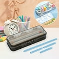 thumbnail image 5 of Lzobxe Translucent Frosted Pencil Case Storage Multi-functional Plastic, Clrear, 5 of 8