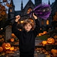 thumbnail image 4 of Halloween Witch Broom Costume Prop Lightweight Handle Tulle Skirt Decor for Cosplay Party Dress Up, 4 of 5