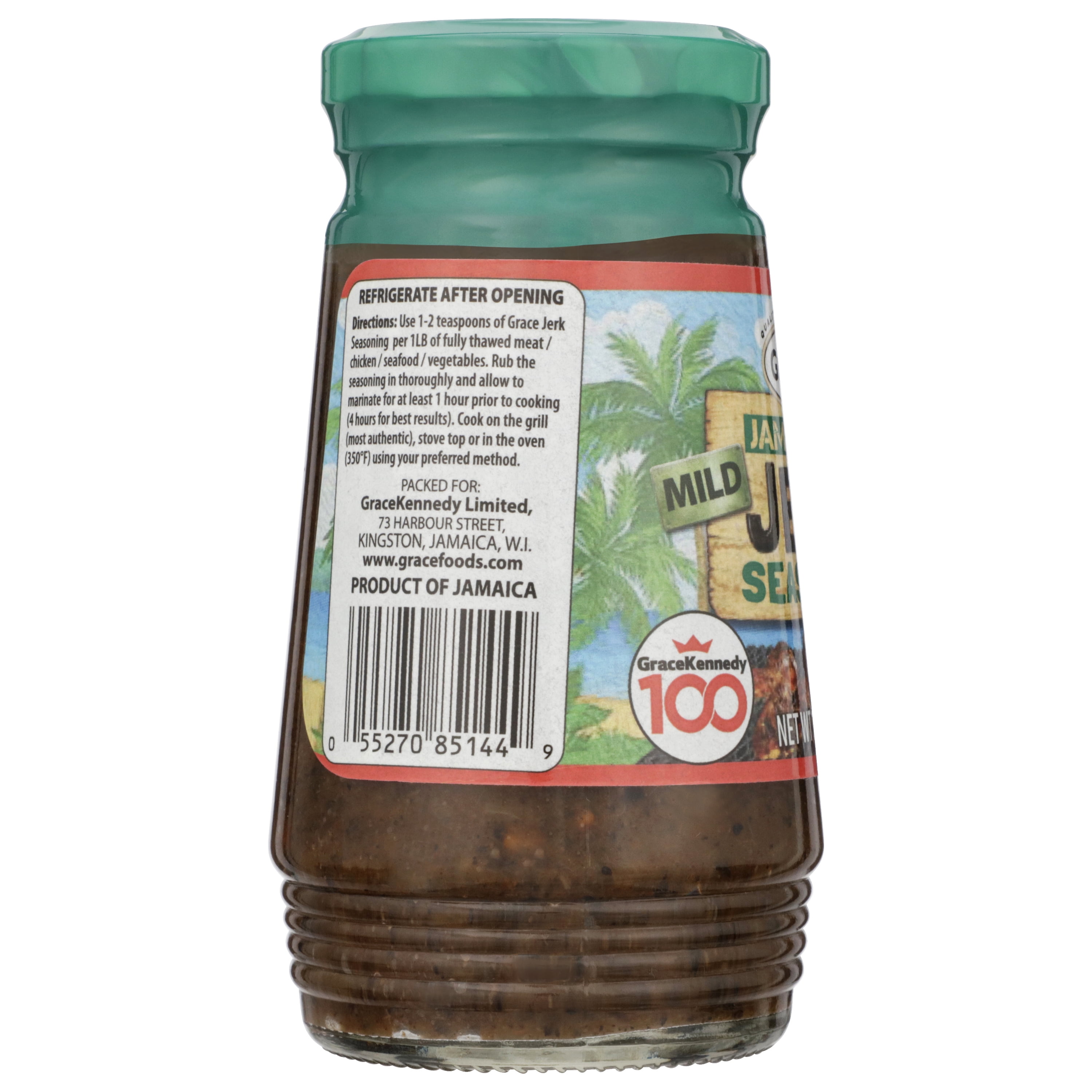 (3 pack) Grace Mild Jerk Seasoning, 10 oz Jar