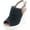 Black, variant on Jafari Women's Open Toe Ruched Canvas Espadrille Platform Wedge