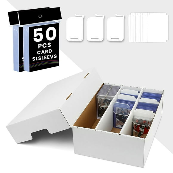Caja de almacenamiento de tarjetas coleccionables BIU-BOOM PKMN de 3 filas, 2100 unidades