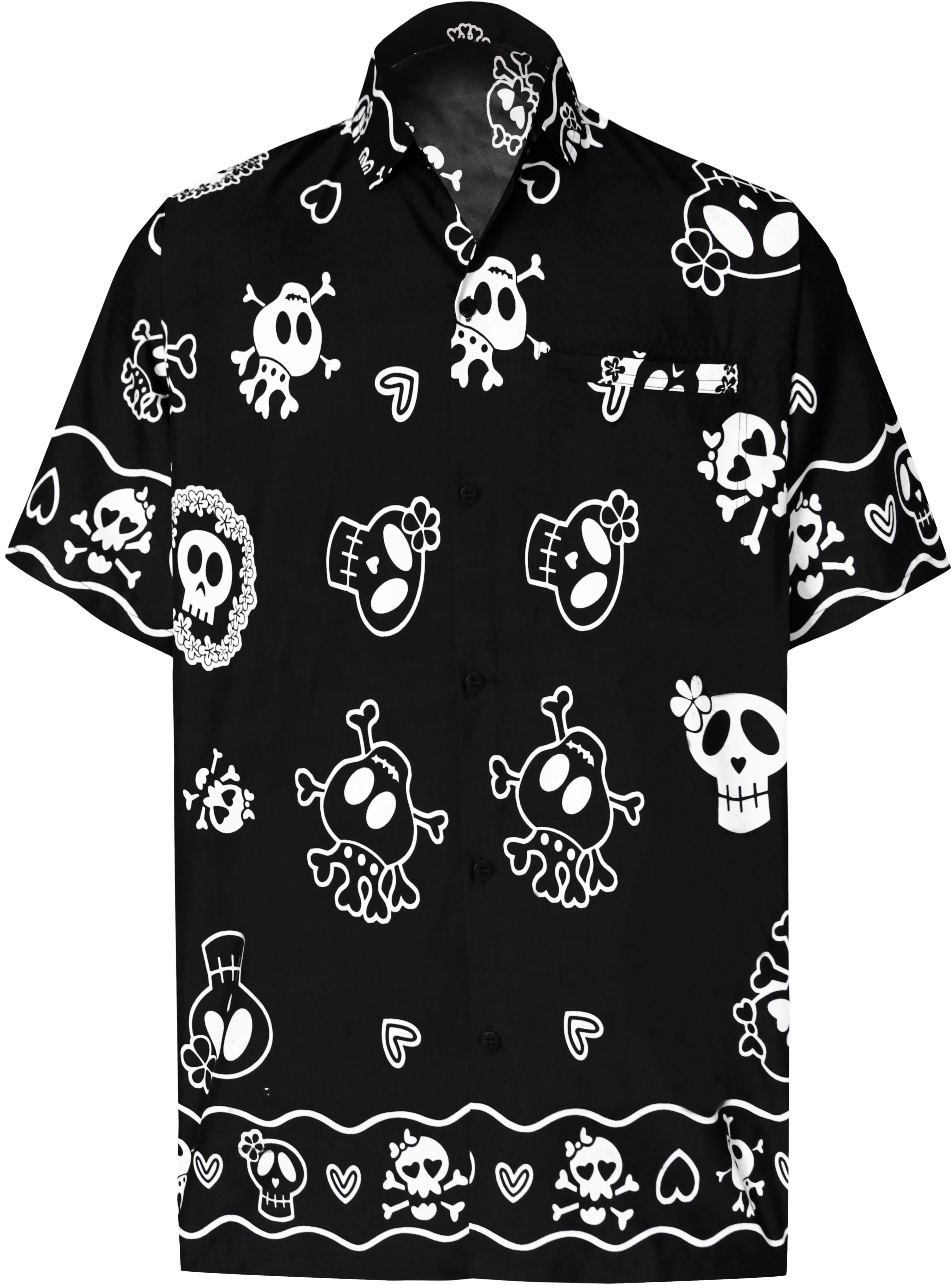Funky Hawaiian Shirt Skull Black Different Sizes 