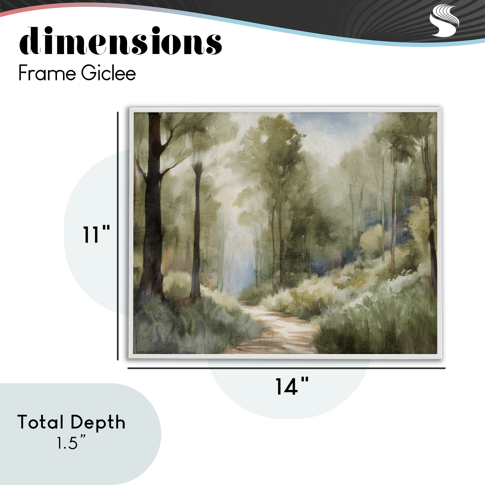 Hazy Atmospheric Walk White Framed Giclee Art, design by Kim Allen