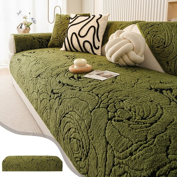 Coussin de Canapé Haut de Gamme - Tissu Polyester Épais, Conception Antidérapante Fixe, Chaleur et Confort en Hiver, Élément Décoratif, Vert, JKODE
