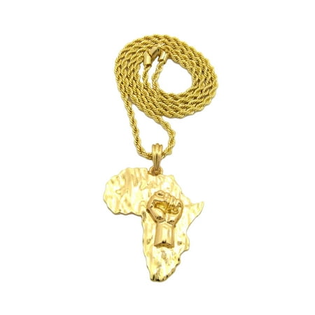Meinl Nino African Rope - Power Fist on Africa Pendant with Chain Necklace - 3mm 18