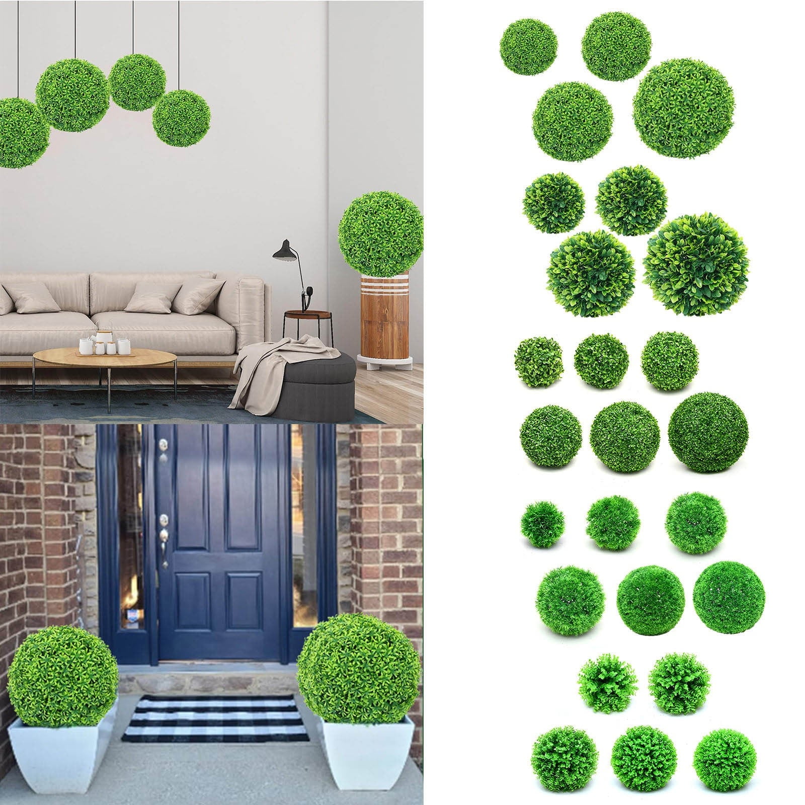 Clearance! Binkne Simulation Plant Grass Ball Eucalyptus (Outer Diameter 45Cm); Artificial Flowers; Simulation Artificial Plant Topiary Faux Decorative for Garden Backyard Balcony and Home Décor