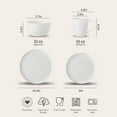 thumbnail image 3 of Pacifica Home Billy Coupe Shape Bone China Modern White Porcelain Dinnerware Set, Service for 4, Chip & Scratch Resistant, Dishwasher & Microwave Safe, 3 of 3