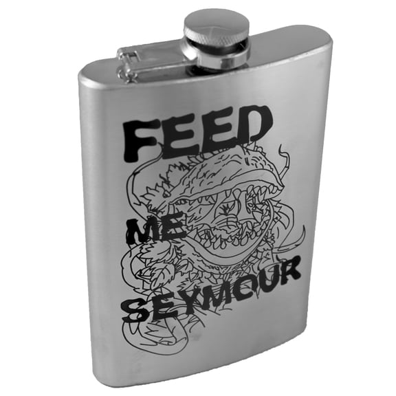 8oz Feed Me Seymour Flask L1