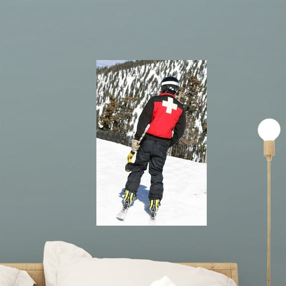 Ski Patrol Wall Mural Decal Sticker, Wallmonkeys Peel & Stick Vinyl Graphic (18 in H x 12 in W)