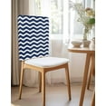 thumbnail image 2 of nqOlkjepod Navy Blue Moire Chair Covers Set of 6, Decorative Chair Back Cover, Water Ripple Stripe Farmhouse Dining Room Chair Slipcovers Removable Chair Protectors Covers for Party Banquet, 2 of 7