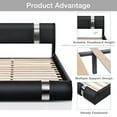 thumbnail image 3 of Amolife Queen Size Black Bed Frame with Iron Piece Adjustable Headboard, 3 of 6