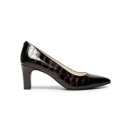 Kaylee Croc-Embossed Leather Pointy Pumps