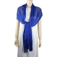 thumbnail image 2 of Shimmer and Shine Fringed Scarf Royal Blue, 2 of 2