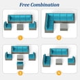 thumbnail image 6 of Mayincolor 7-Piece Modular Outdoor Sectional Wicker Patio Furniture Set with Coffee Table for Porch Balcony Backyard, Light Blue, 6 of 7