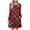 Wine, variant on Winter Dresses for Women Casual Plaid Midi Dress Print Round Neck With PocketsLong Sleeve A Line Dress
