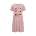 thumbnail image 5 of Tnhcen Pyjama Polyvalent Grande Taille Soie de Lait Robe Courte Double Face Col Rond Été Imprimé Mignon Polyester Spandex P-2TG pour Dormir/se Détendre, 5 of 5