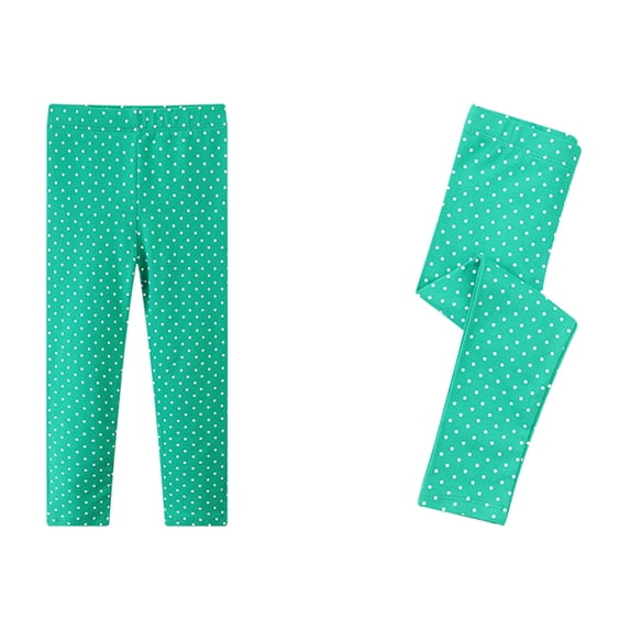 Splozh Cotton Leggings for Girls Toddler Girl Print Casual Pants Yoga Pants Girls Leggings for Kids Clothes Stretch Trousers Legging,Green,4-5 Years