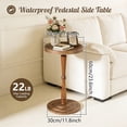 thumbnail image 7 of Yabanana Round Wooden Side Table & Drink Table for Small Space, with Rubberwood Accent Leg, for Living Room, Corner, Bedroom (Walnut,11.8in), 7 of 7