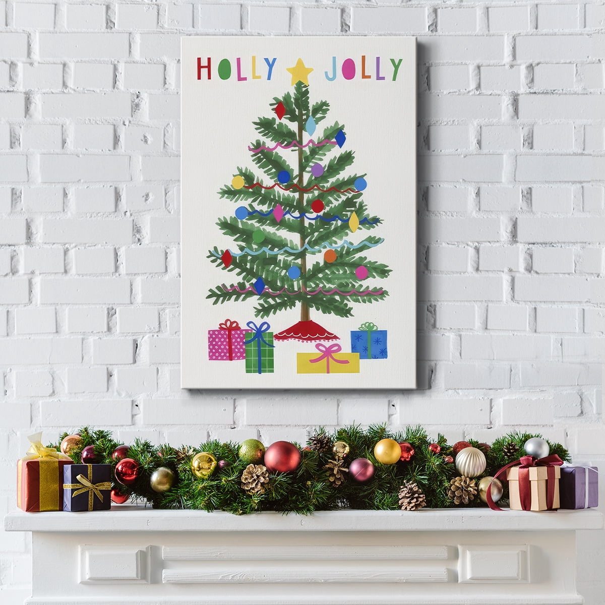 Colorful Christmas Collection B- Gallery Wrapped Canvas