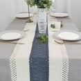 thumbnail image 5 of TETOU Boho Blue Table Runner with Tassels 72 Inches Long Macrame Farmhouse Table Runners for Home Decor Party Bohemian Rustic Bridal Shower Dining Decorations(12x72 Inches), 5 of 7