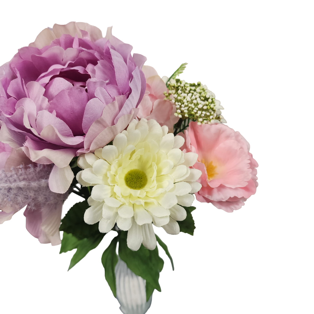 Mainstays Artificial Pink Mixed Peony & Hydrangea 17 in Tall Spring Indoor Bouquet - image 4 of 8