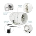 thumbnail image 2 of 8'' Home Inline Duct Fan For Bathroom Office Hotel Strong Mixed Flow Ventilation System Air Extractor Fan Ventilation ,Quiet Operation, 2 of 6