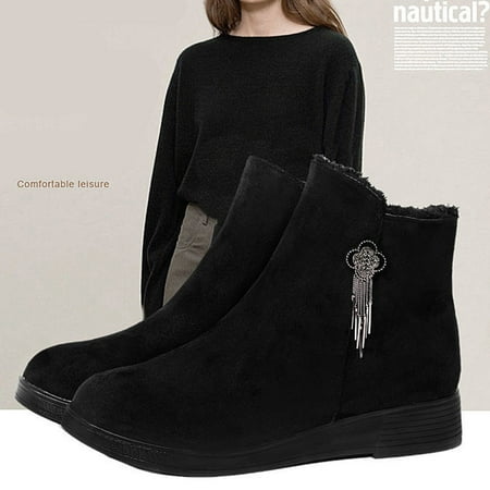 

Cathalem Womens Leather Boots Size 10 Choozii Black Normal Velvet Upper Fashion Women Ankle Winter Girls Boots Shoes Black 7.50